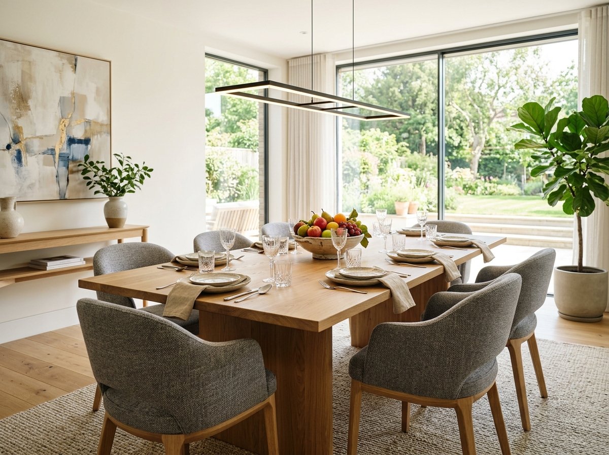 Staged contemporary dining room
